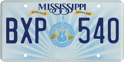 MS license plate BXP540