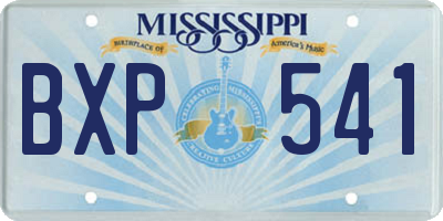 MS license plate BXP541
