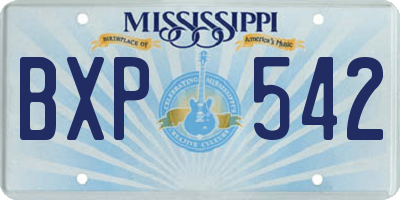 MS license plate BXP542
