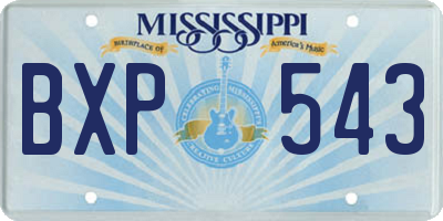 MS license plate BXP543