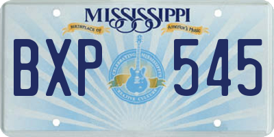 MS license plate BXP545