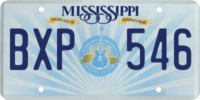 MS license plate BXP546