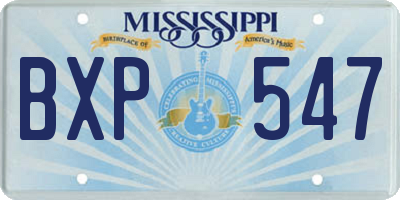MS license plate BXP547