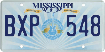 MS license plate BXP548