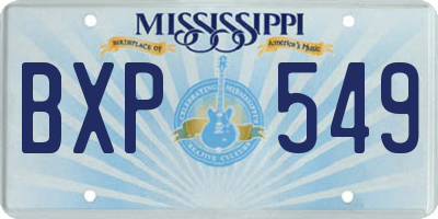 MS license plate BXP549