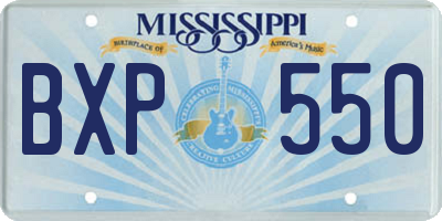 MS license plate BXP550