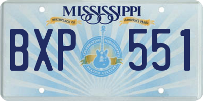 MS license plate BXP551