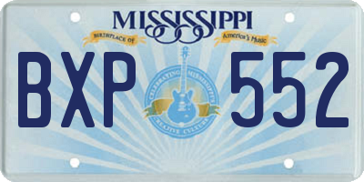 MS license plate BXP552