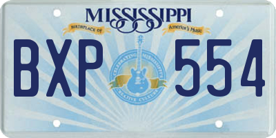 MS license plate BXP554