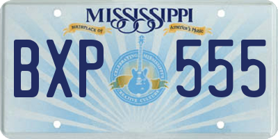 MS license plate BXP555