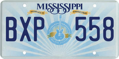 MS license plate BXP558