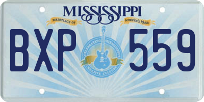MS license plate BXP559