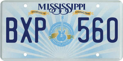 MS license plate BXP560