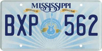MS license plate BXP562