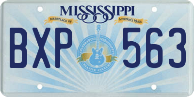 MS license plate BXP563