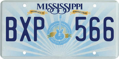 MS license plate BXP566
