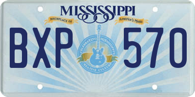 MS license plate BXP570