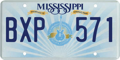 MS license plate BXP571