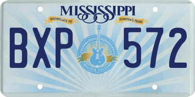 MS license plate BXP572
