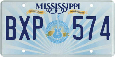 MS license plate BXP574