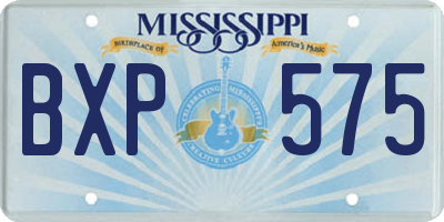 MS license plate BXP575