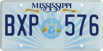 MS license plate BXP576