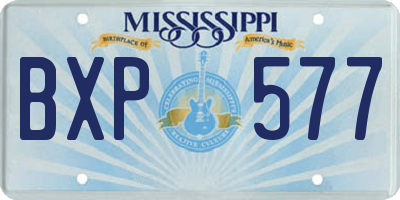 MS license plate BXP577