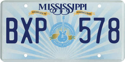 MS license plate BXP578