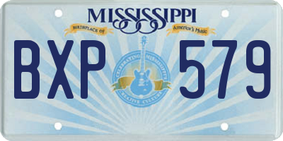 MS license plate BXP579