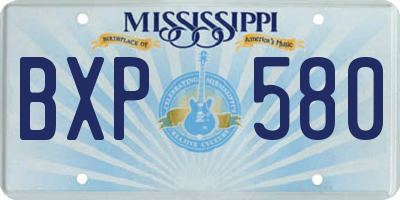 MS license plate BXP580