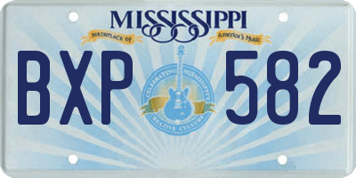 MS license plate BXP582