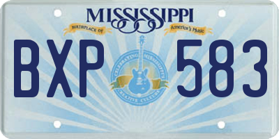 MS license plate BXP583
