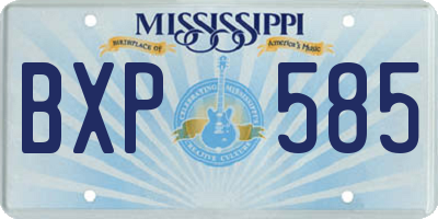 MS license plate BXP585