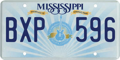 MS license plate BXP596