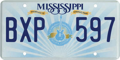 MS license plate BXP597
