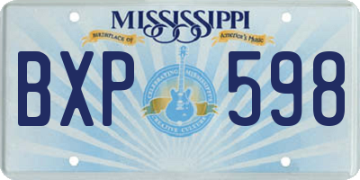 MS license plate BXP598