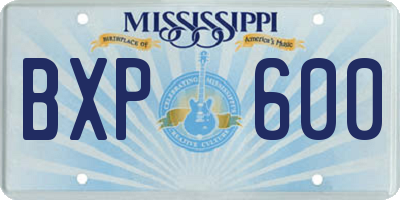 MS license plate BXP600