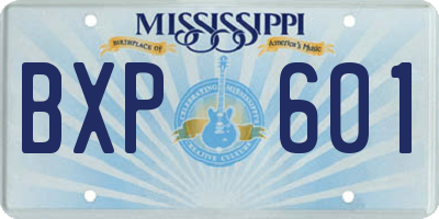 MS license plate BXP601