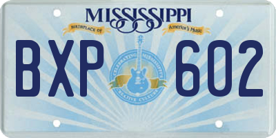MS license plate BXP602