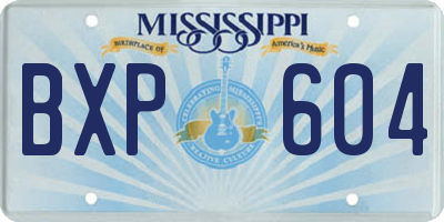 MS license plate BXP604