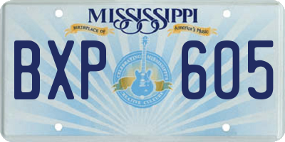 MS license plate BXP605
