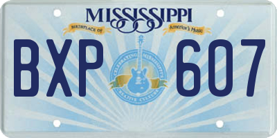 MS license plate BXP607