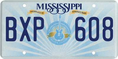 MS license plate BXP608
