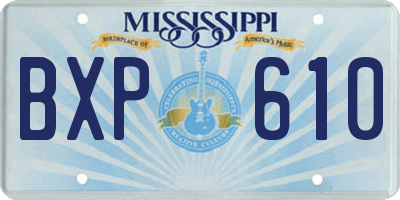 MS license plate BXP610