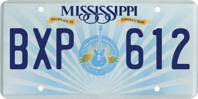 MS license plate BXP612