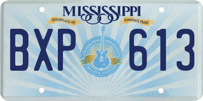 MS license plate BXP613