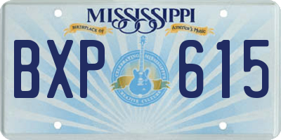 MS license plate BXP615