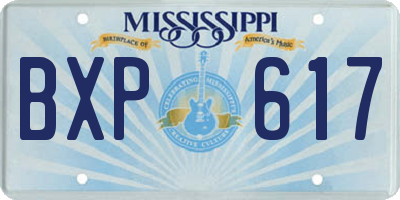 MS license plate BXP617