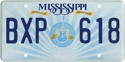MS license plate BXP618