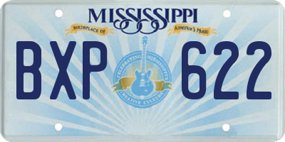MS license plate BXP622